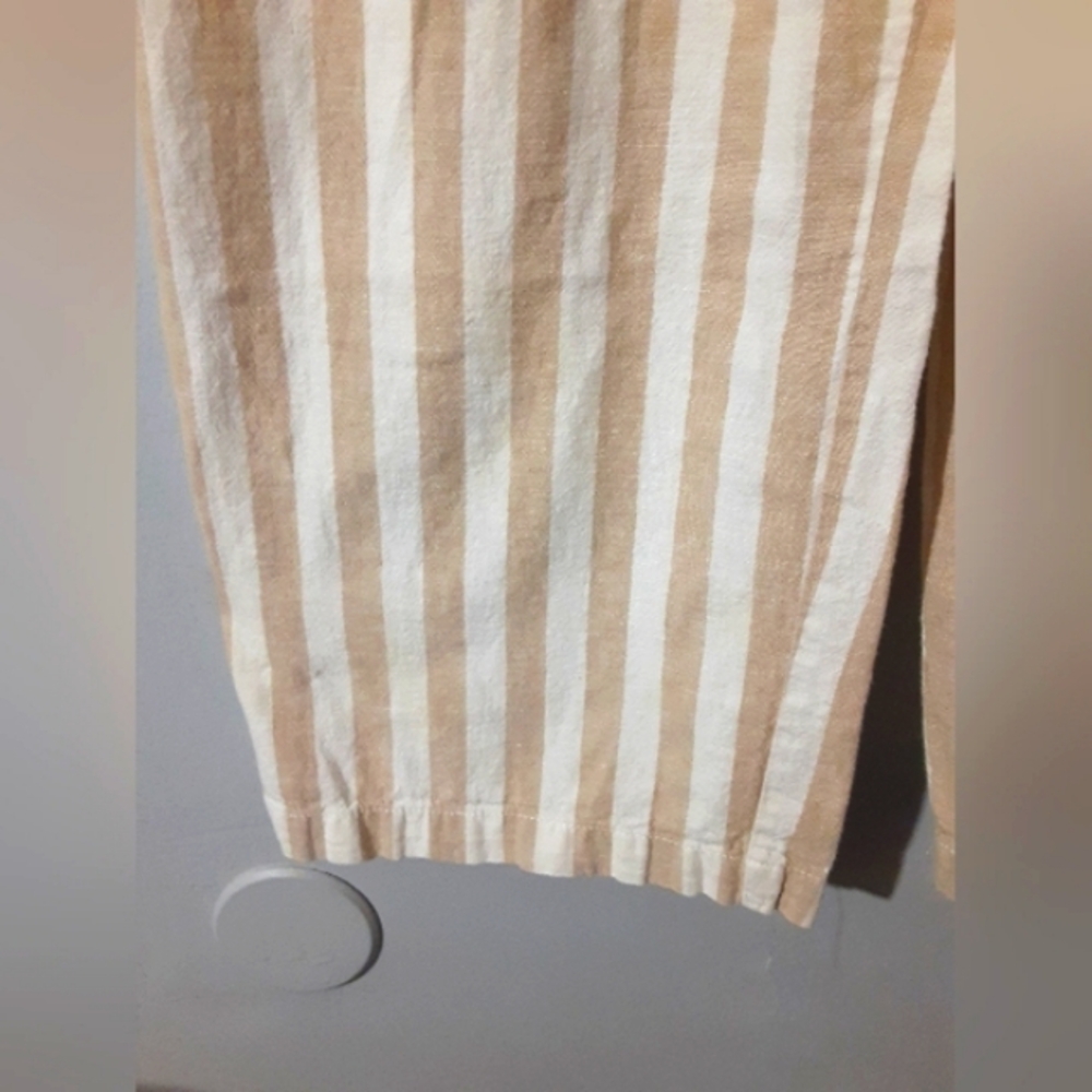 J. Crew Striped Wide Leg Pants - Cream and Brown - Picture 4 of 7